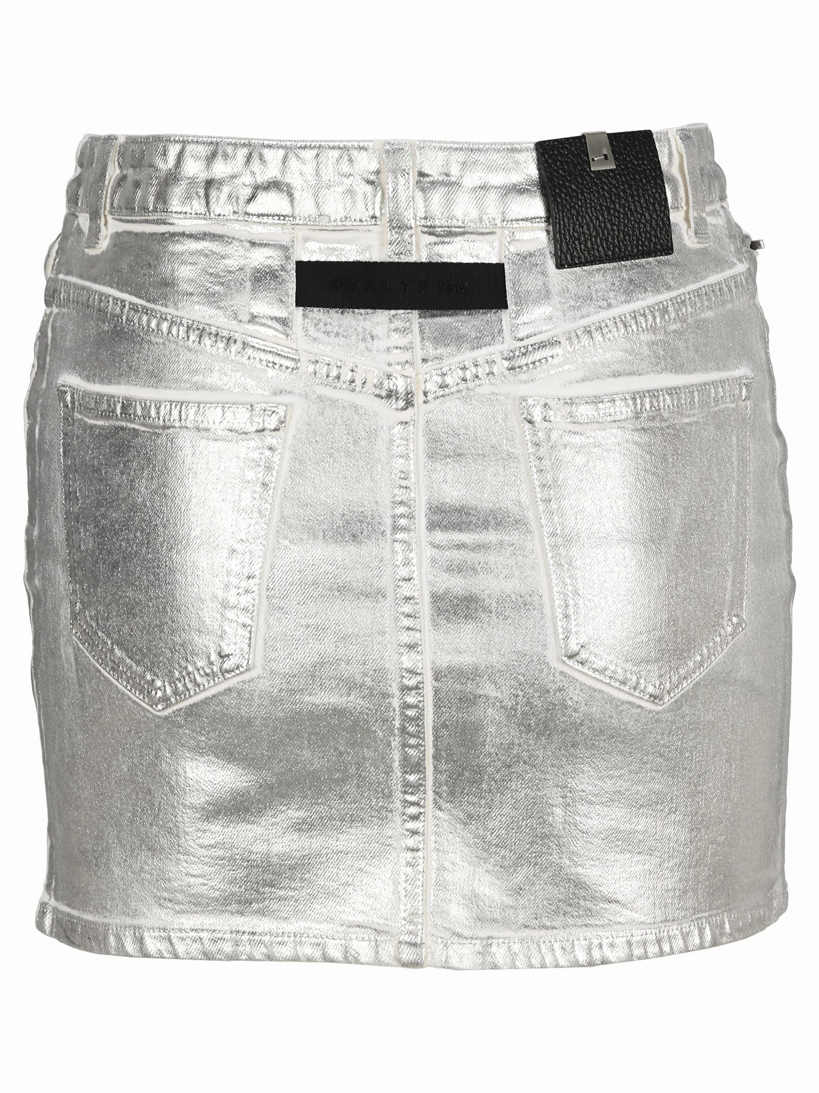 1017 ALYX 9SM Metallic Effect Denim Mini Skirt
