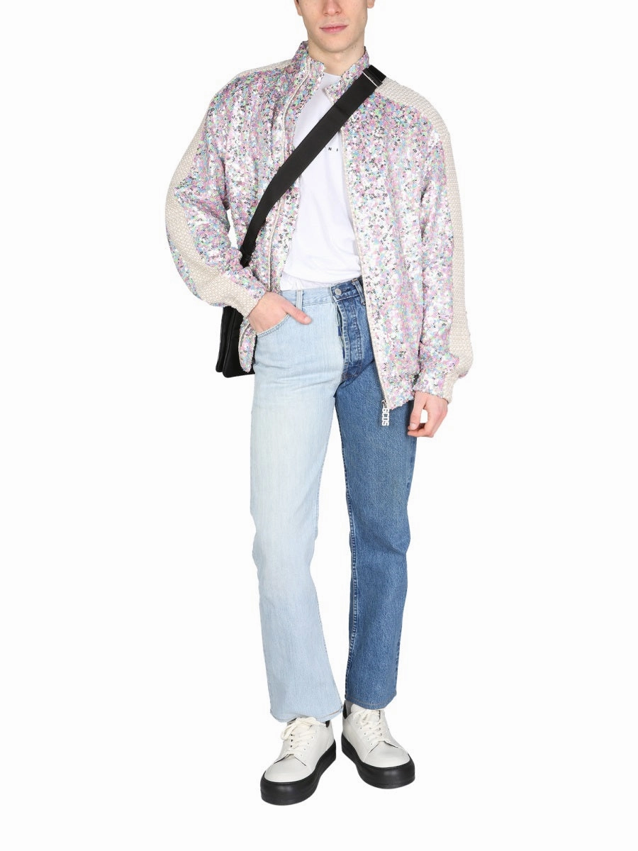 1/OFF Delave Effect Two-Tone Denim Jeans