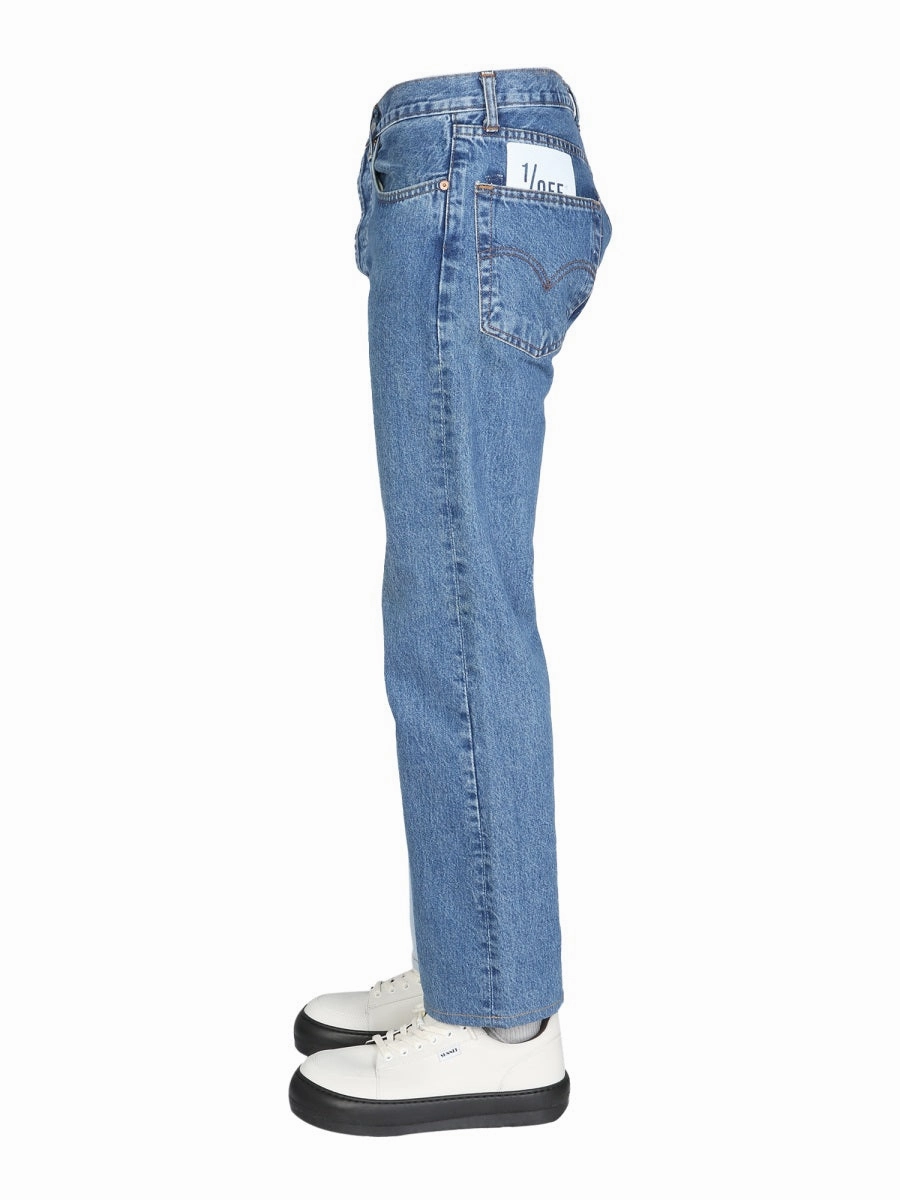 1/OFF Delave Effect Two-Tone Denim Jeans