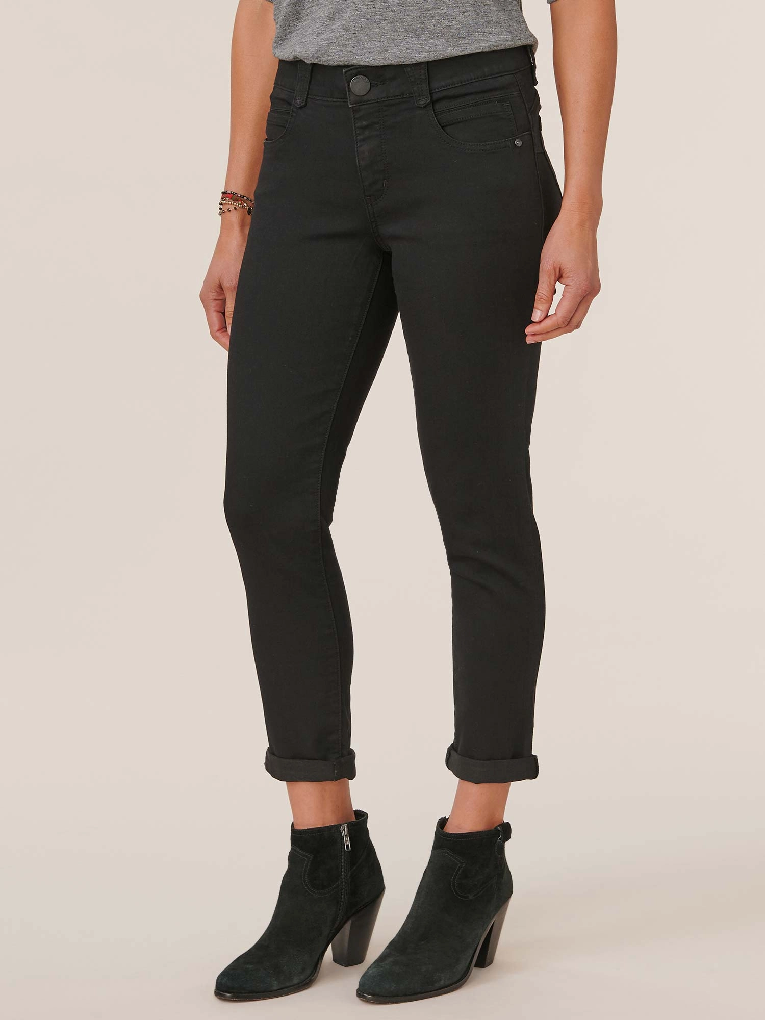 "Ab"solution® Black Denim Ankle Skimmer Jean