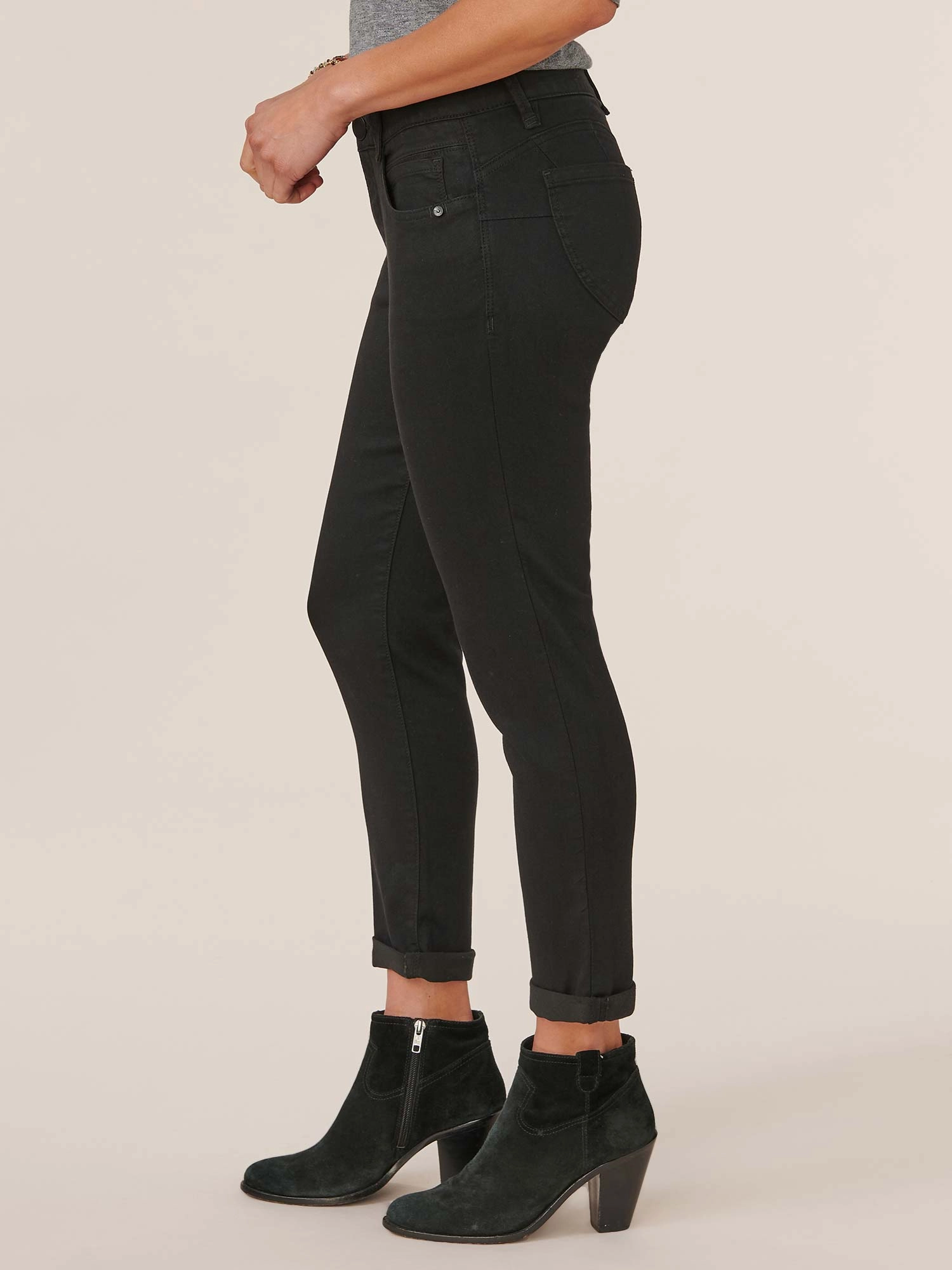 "Ab"solution® Black Denim Ankle Skimmer Jean
