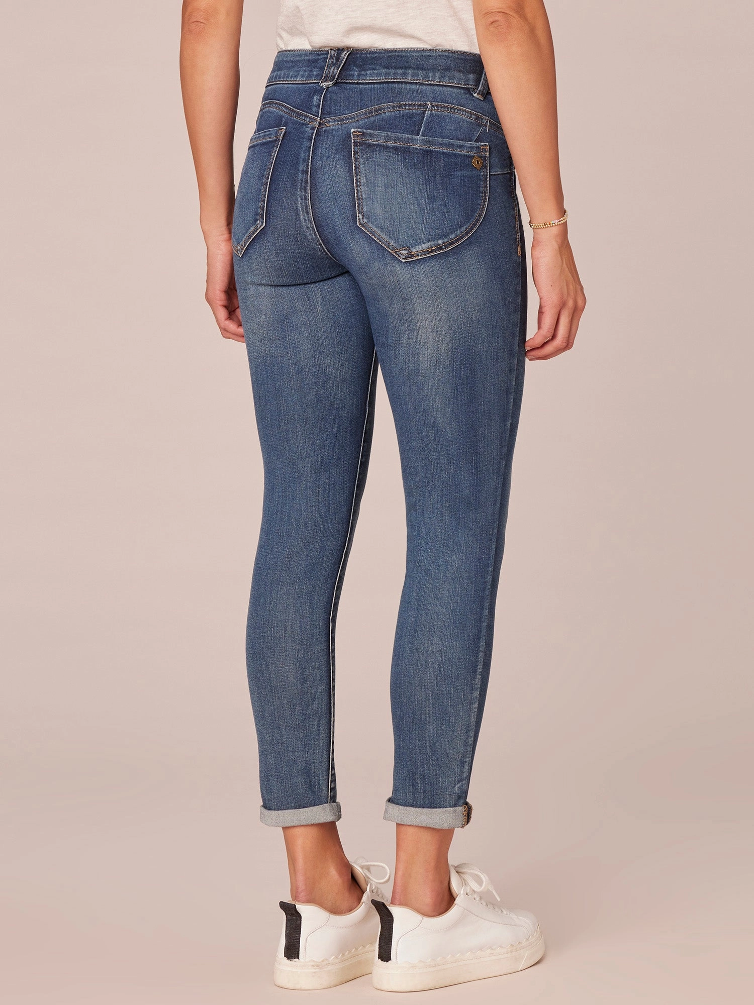 "Ab"solution® Distressed Blue Ankle Skimmer