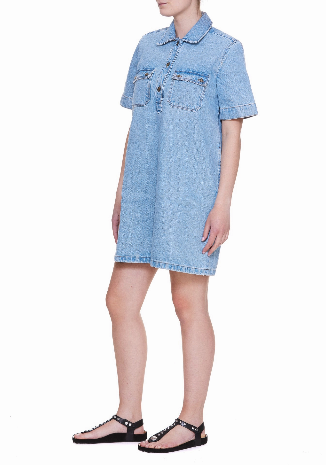 A.P.C. Pocket Patch Short Sleeved Denim Dress