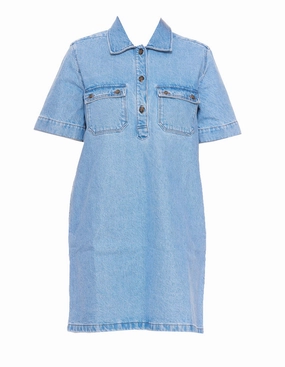 A.P.C. Pocket Patch Short Sleeved Denim Dress