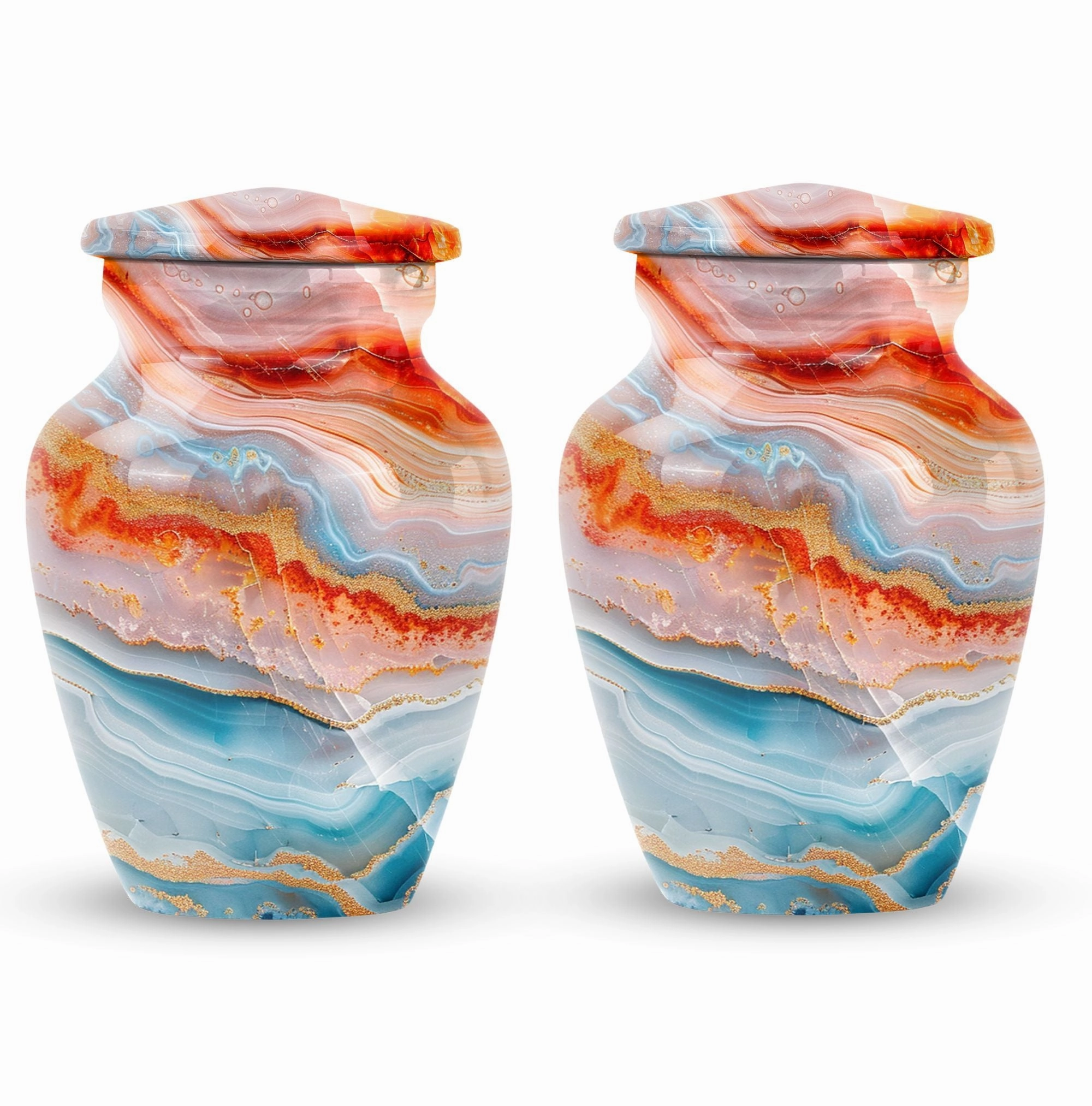 Abstract Cremation Urn for Storing Cremated Human Ashes