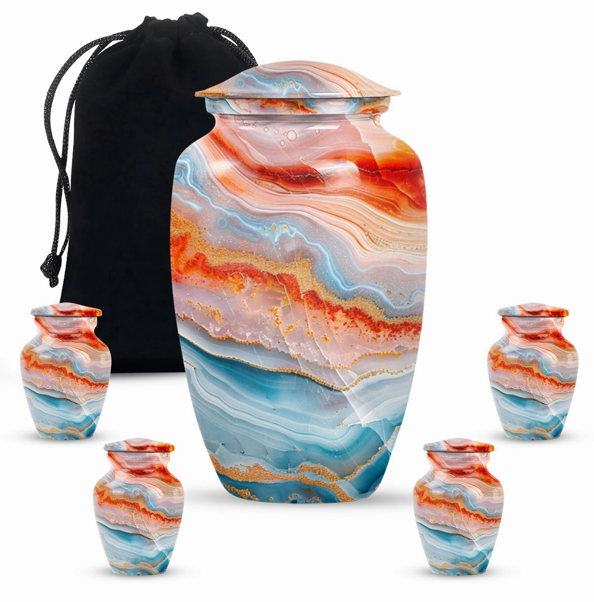 Abstract Cremation Urn for Storing Cremated Human Ashes