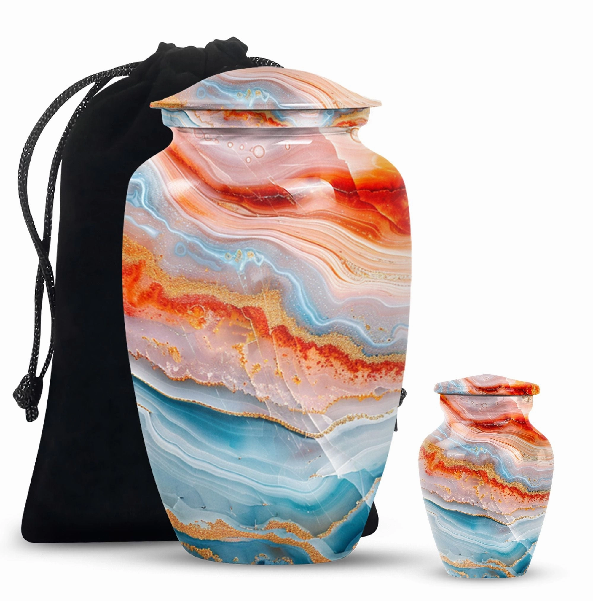 Abstract Cremation Urn for Storing Cremated Human Ashes