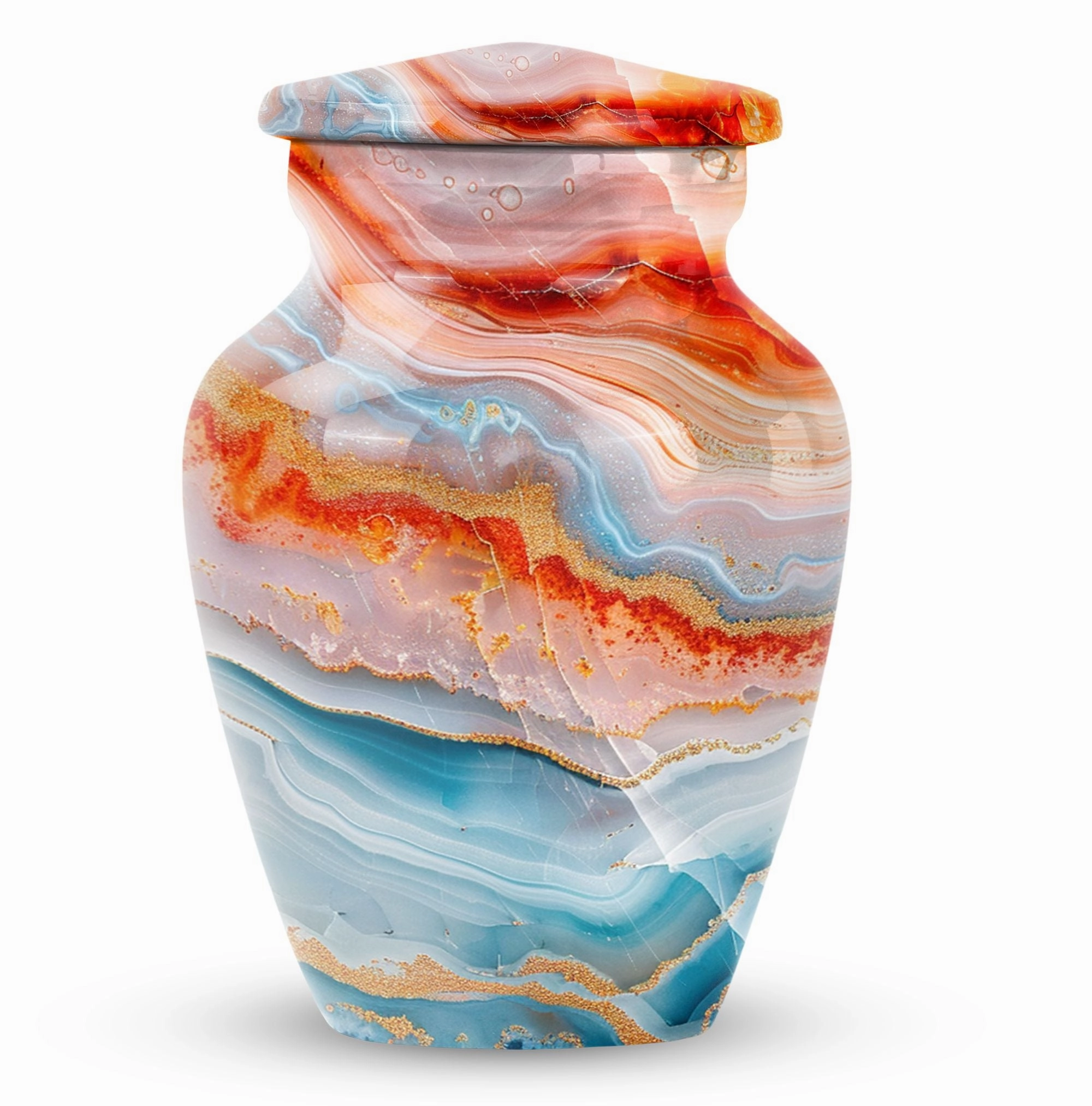 Abstract Cremation Urn for Storing Cremated Human Ashes