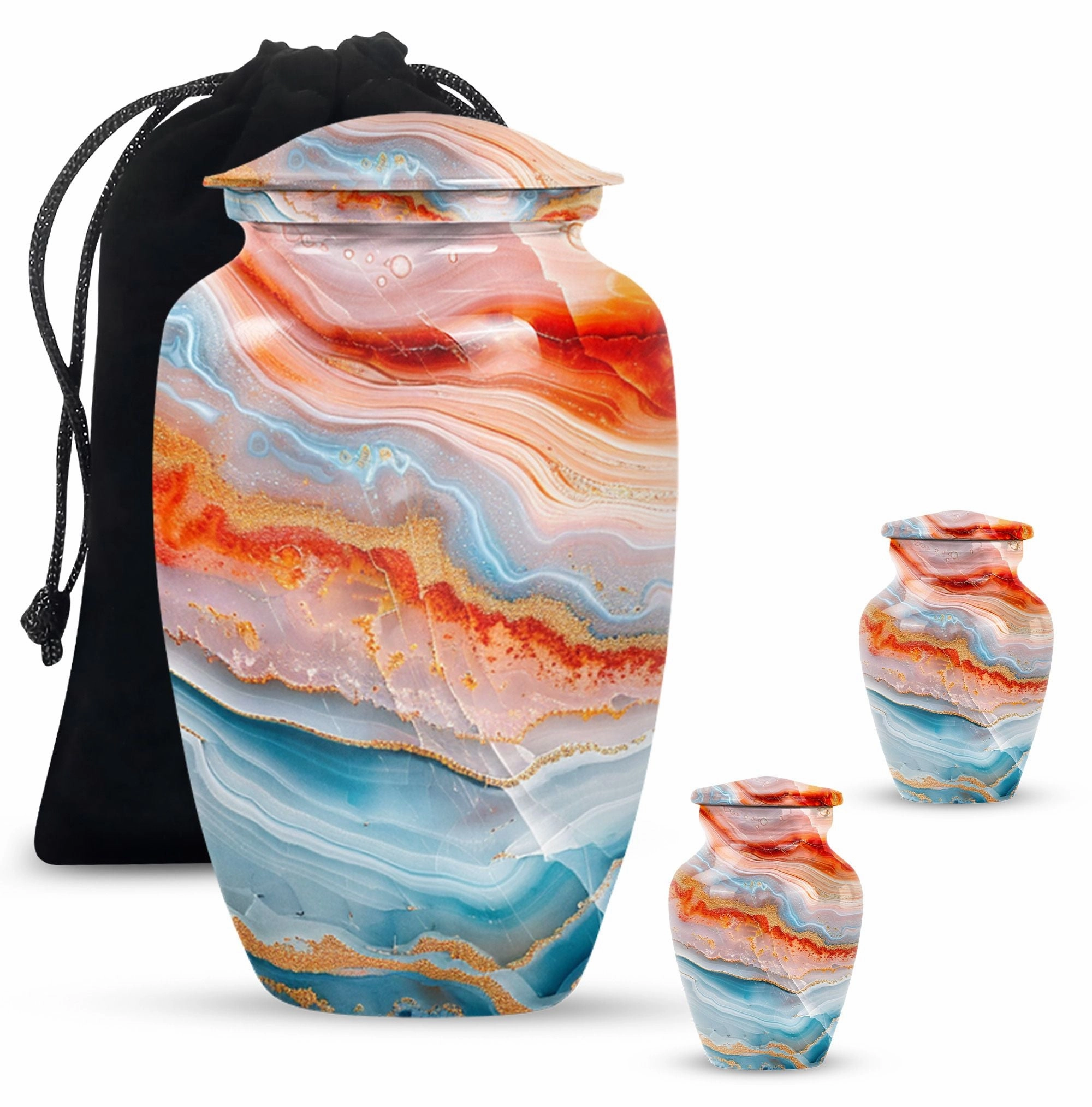 Abstract Cremation Urn for Storing Cremated Human Ashes