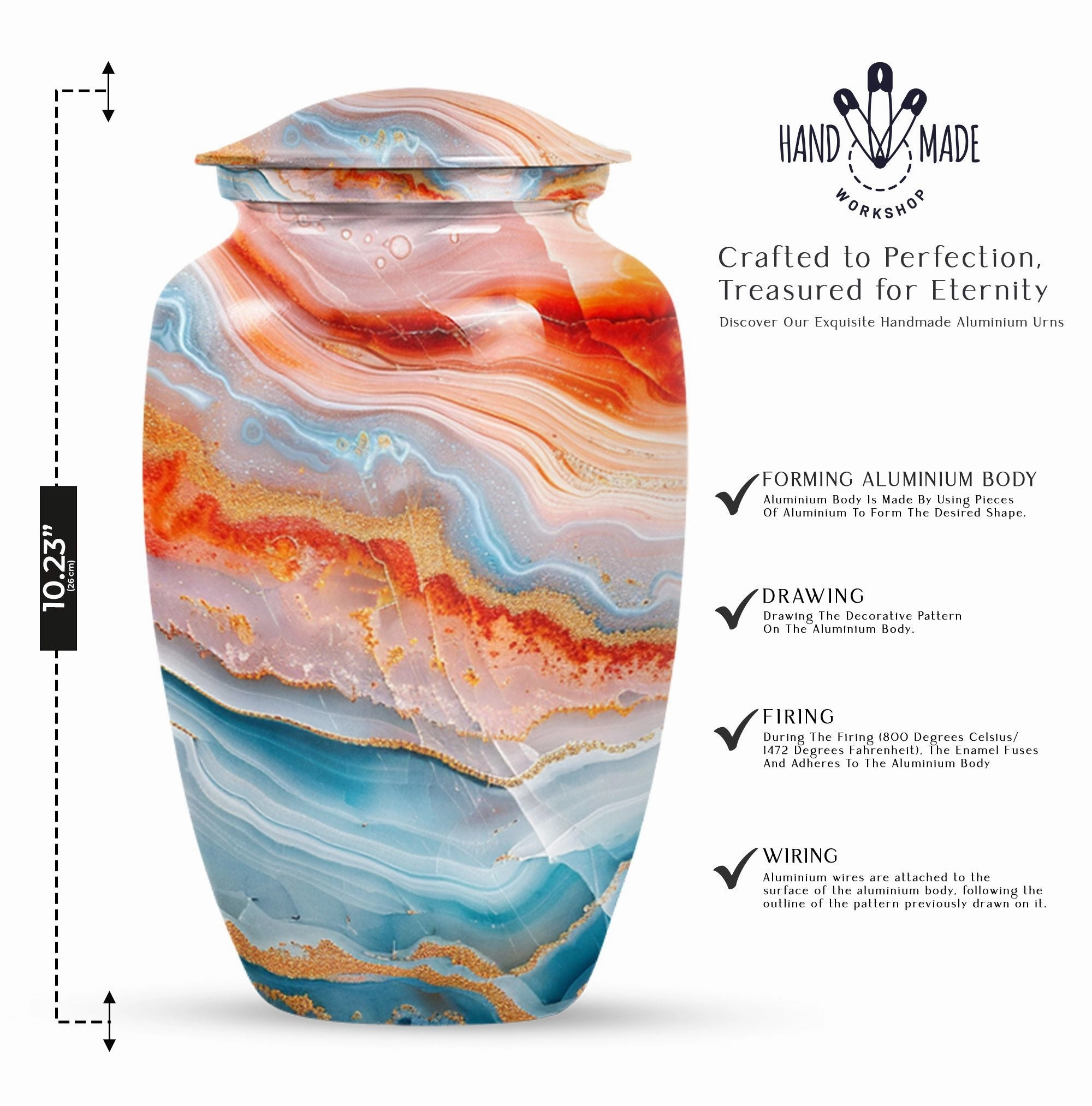 Abstract Cremation Urn for Storing Cremated Human Ashes