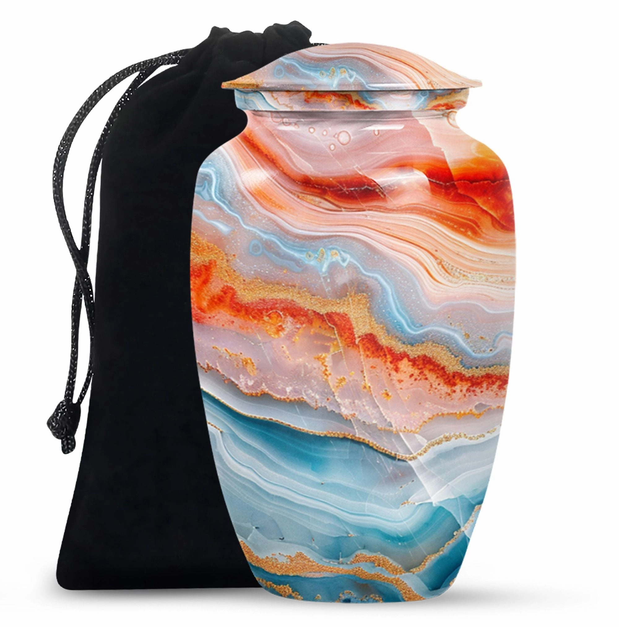 Abstract Cremation Urn for Storing Cremated Human Ashes