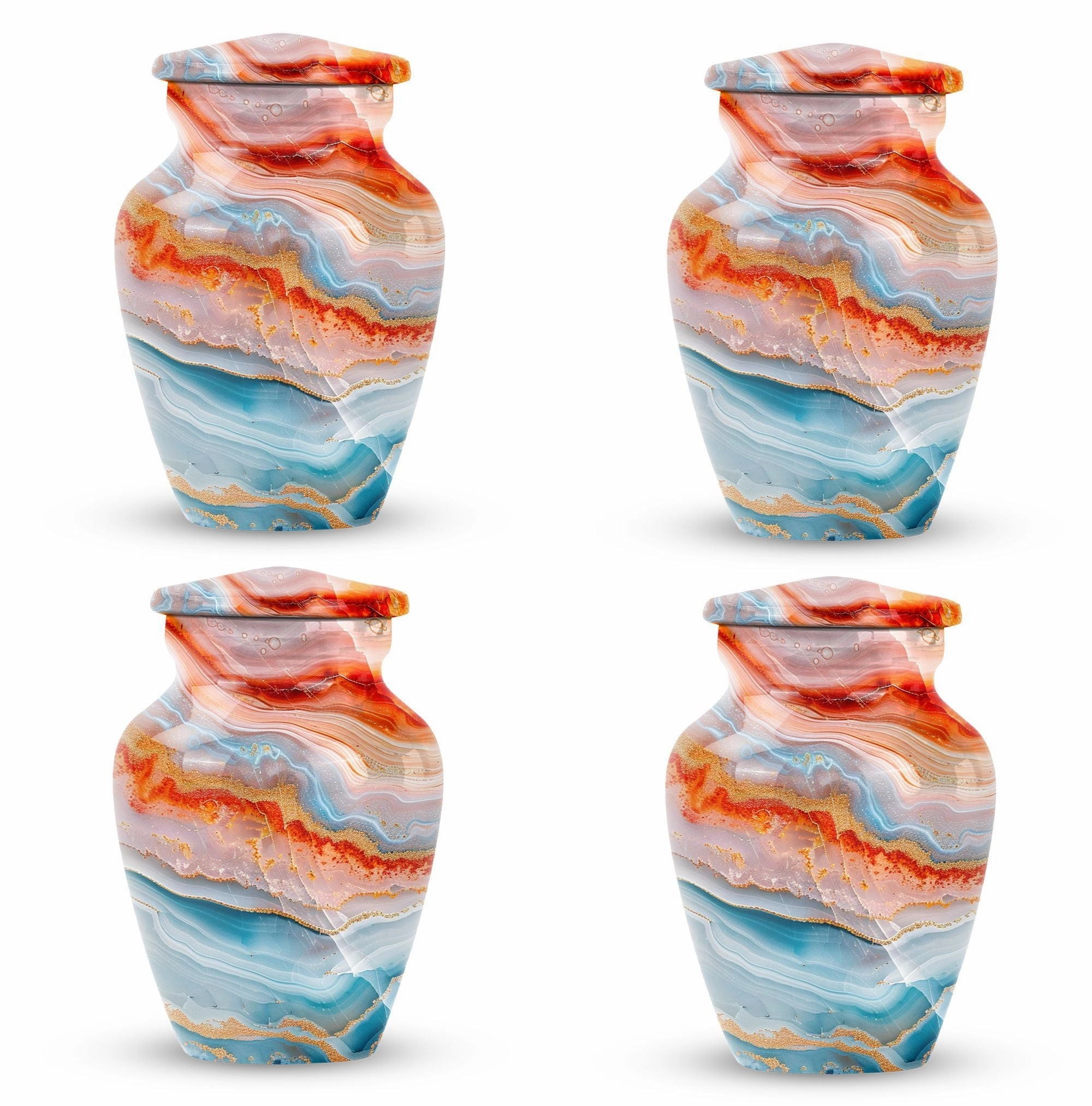 Abstract Cremation Urn for Storing Cremated Human Ashes