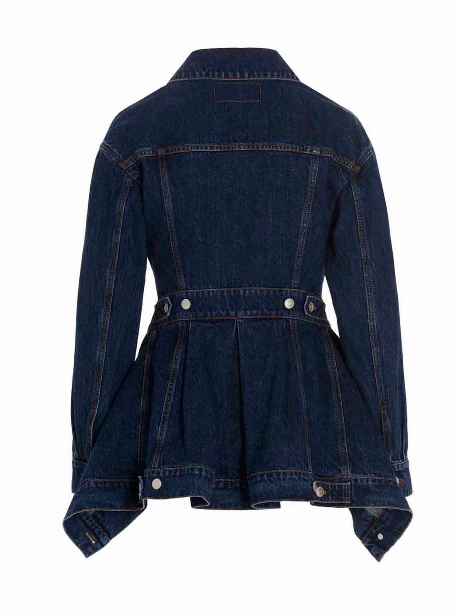 Alexander McQueen Peplum Ruffled Denim Jacket