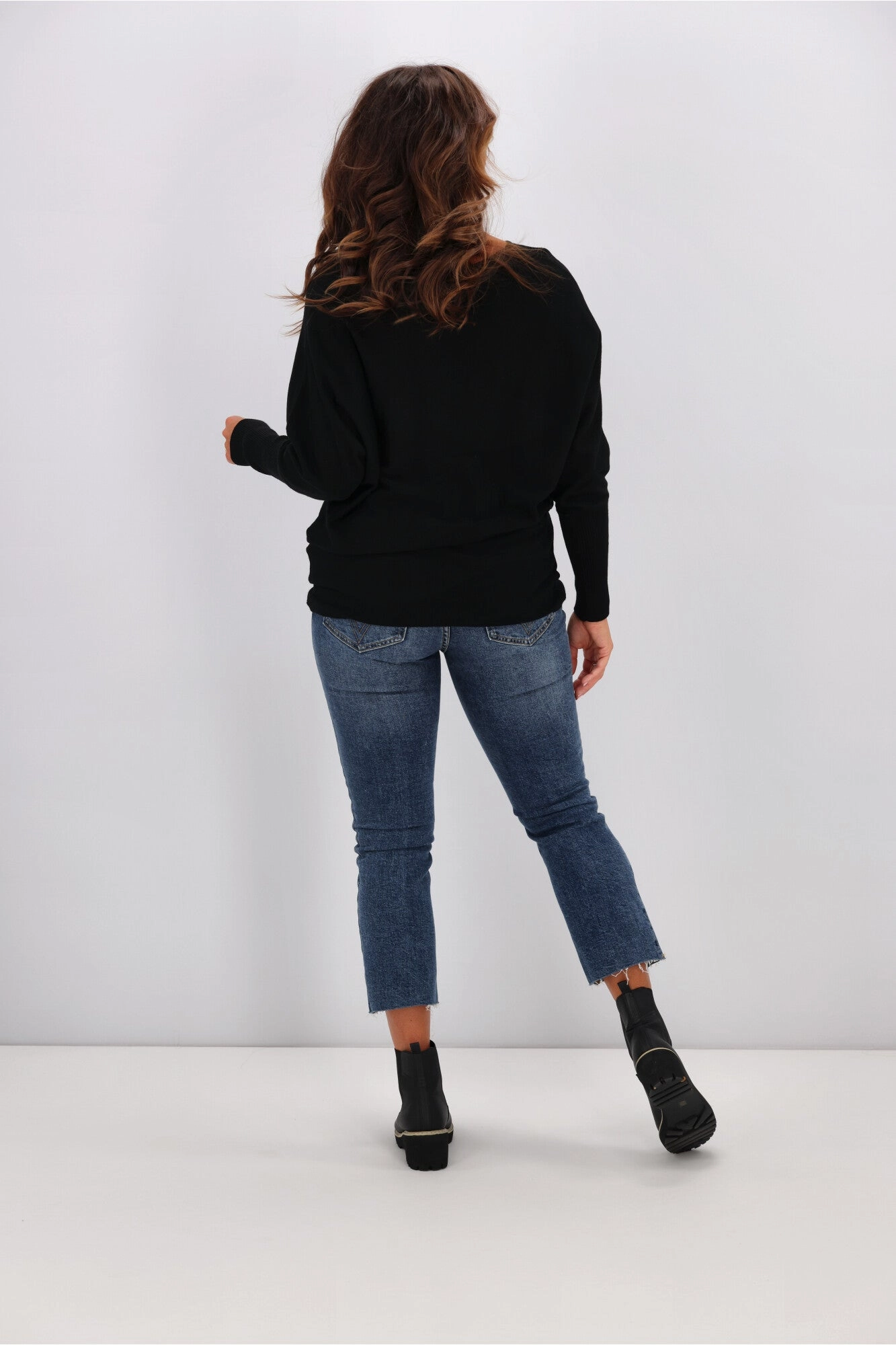 Alpine by Shine On Gigi Merino Batwing Top Black