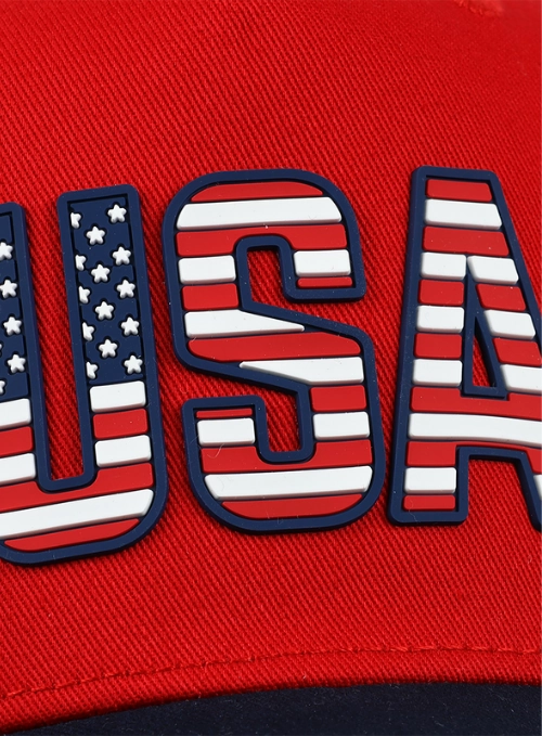Americana Red. White and Blue Cotton Twill Stretch Mesh Back Cap