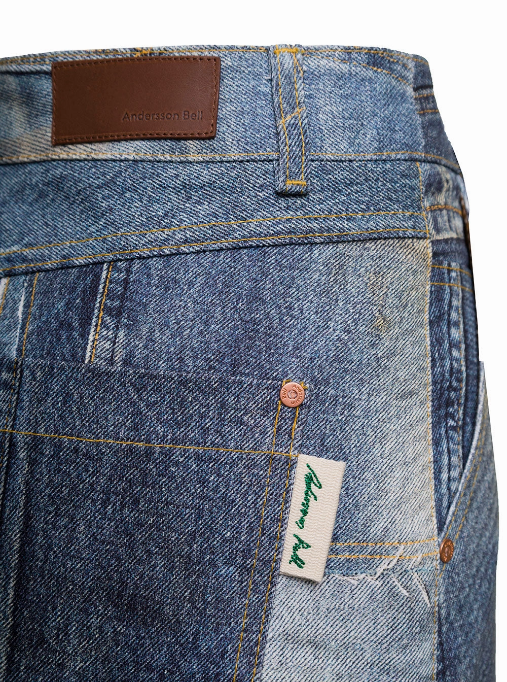 Andersson Bell Rework Print Asymmetrical Denim Skirt