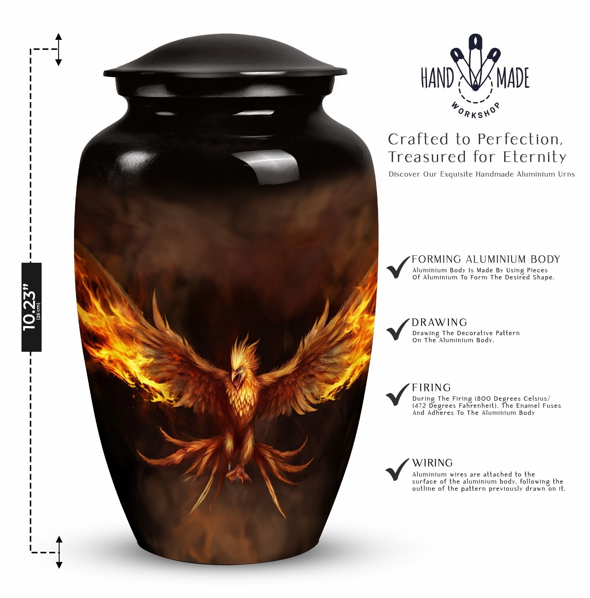 Angry Phoenix Bird Cremation Urn For Storing Cremated Ashes
