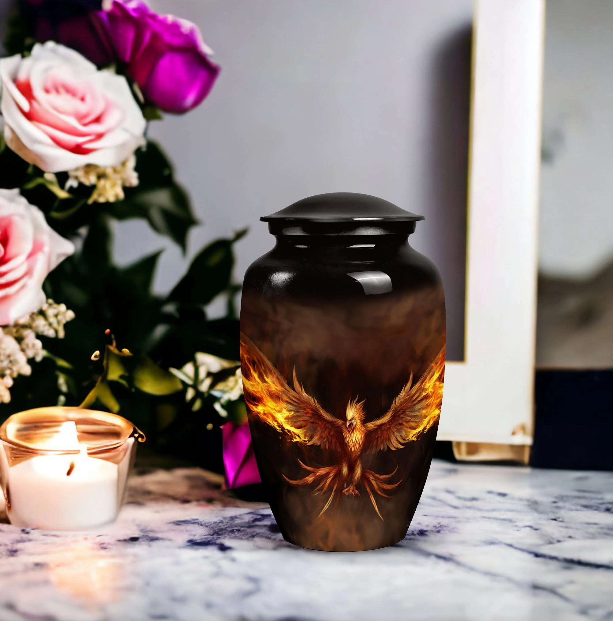 Angry Phoenix Bird Cremation Urn For Storing Cremated Ashes