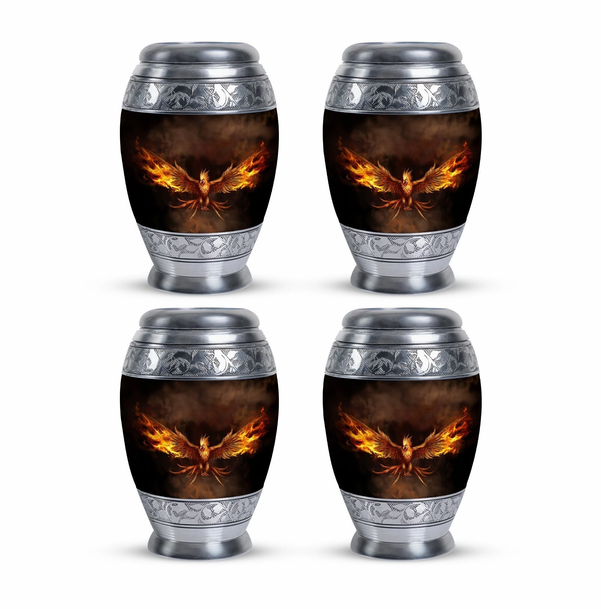 Angry Red Phoenix Memorial Urn | Phoenix Bird Container For Ashes