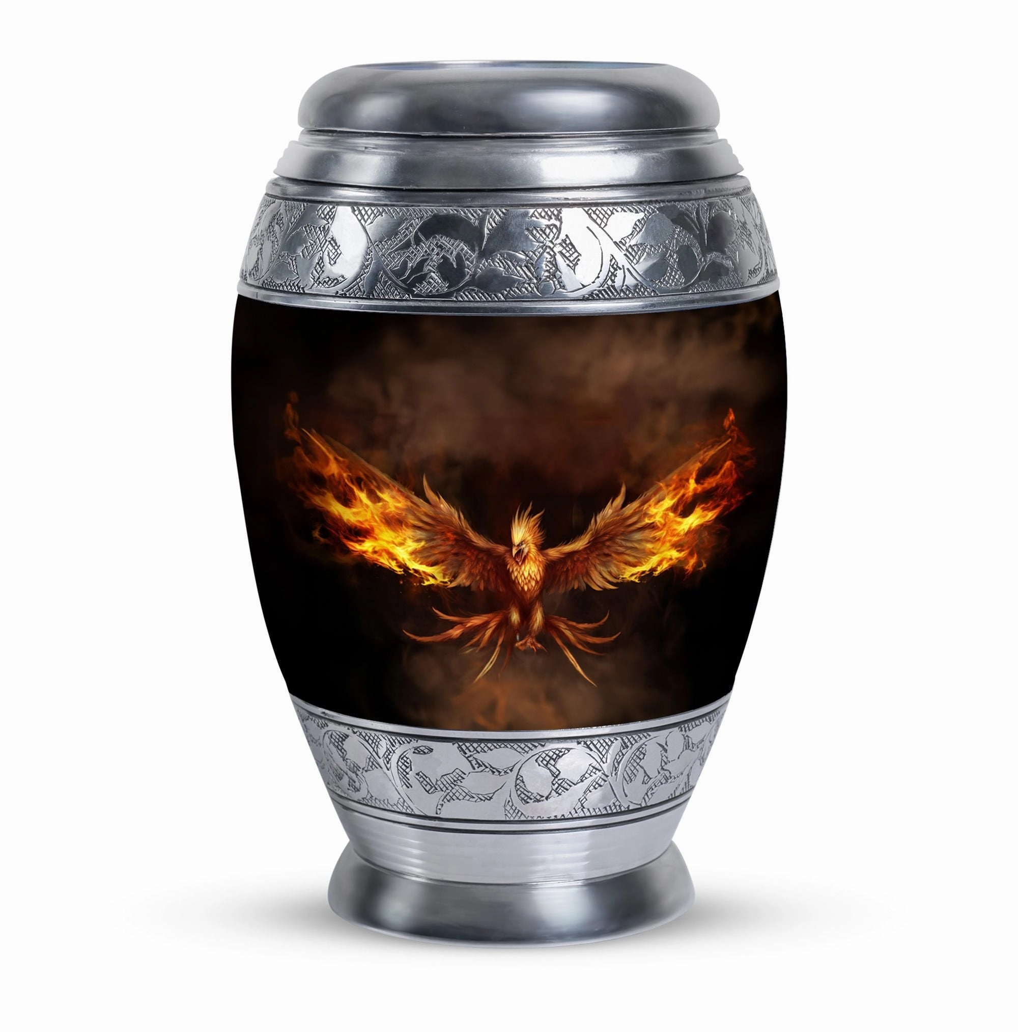 Angry Red Phoenix Memorial Urn | Phoenix Bird Container For Ashes