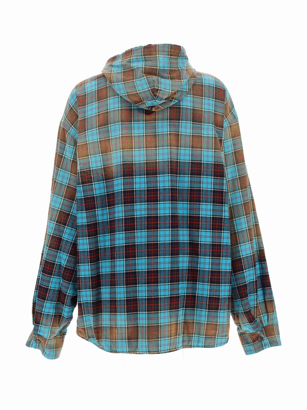 Balenciaga Bleached Effect Checked Hooded Jacket