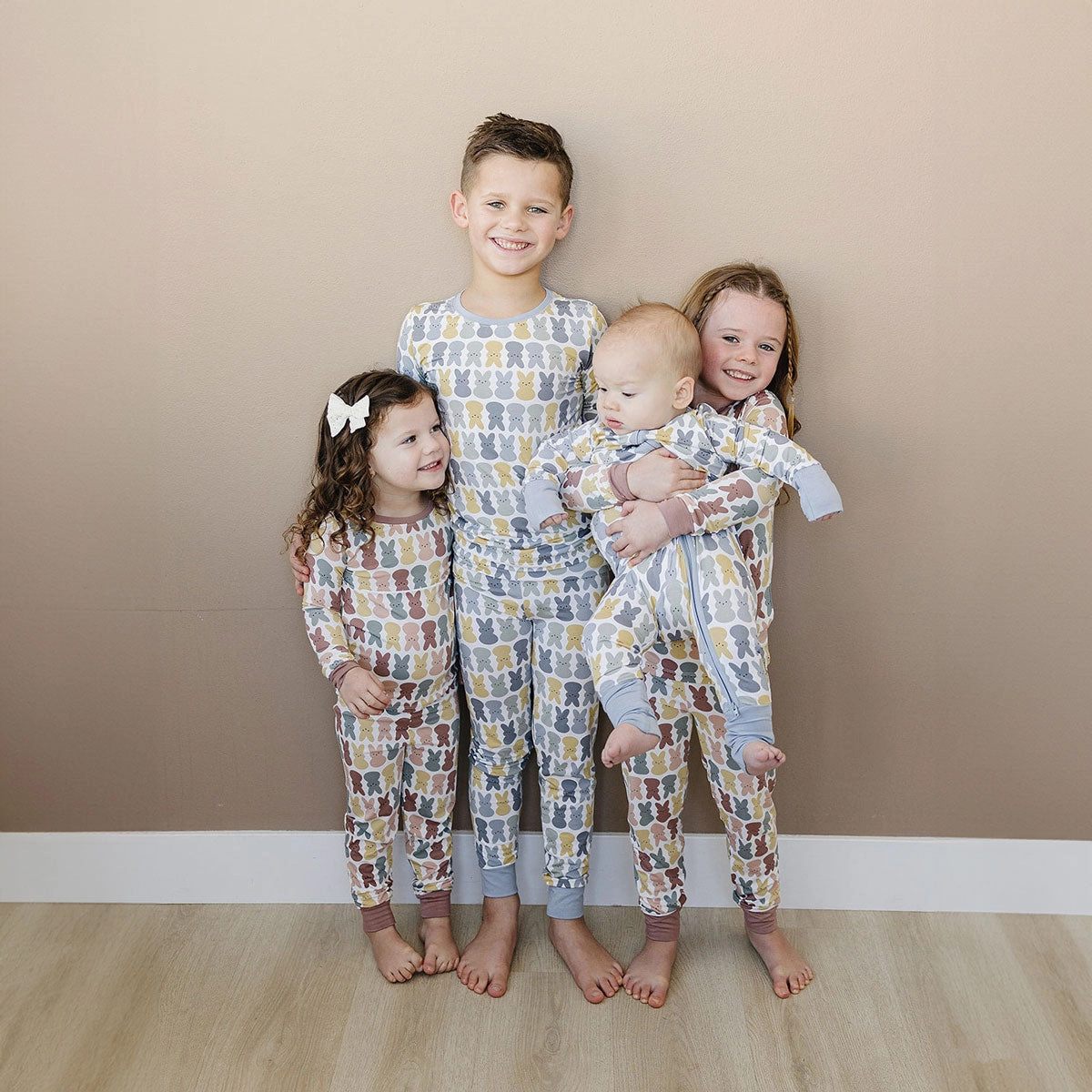 Bamboo Zipper Pajama - Dusty Blue Bunny