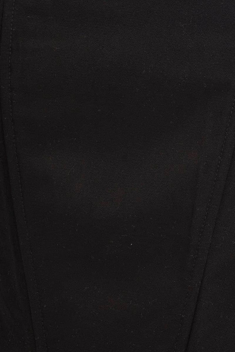Black Corset Top Sleeveless Crop