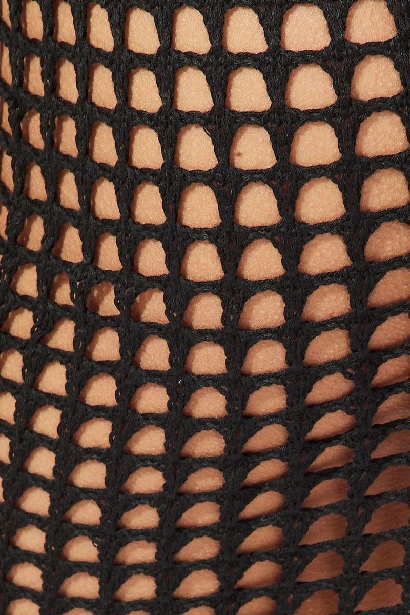 Black Crochet Beach Mini Skirt