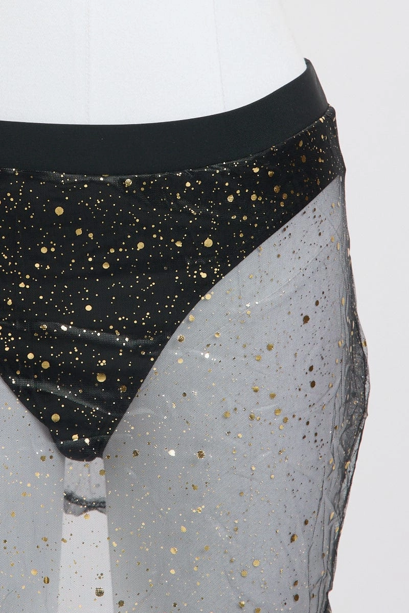 Black Glitter Lingerie Set