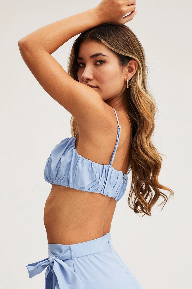 Blue Bralette Top Sleeveless