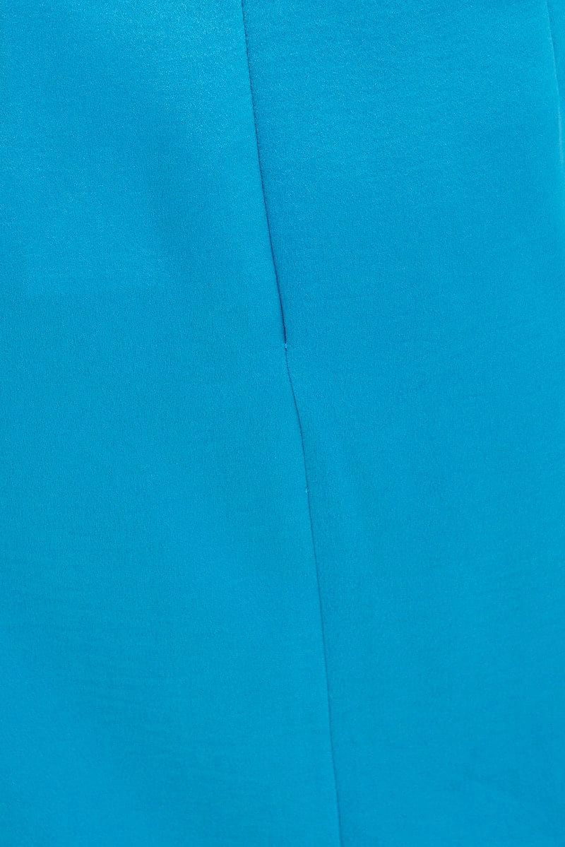 Blue Twist Midi Skirt