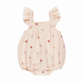 Bonnie Romper - Heart Embroidery - Antique