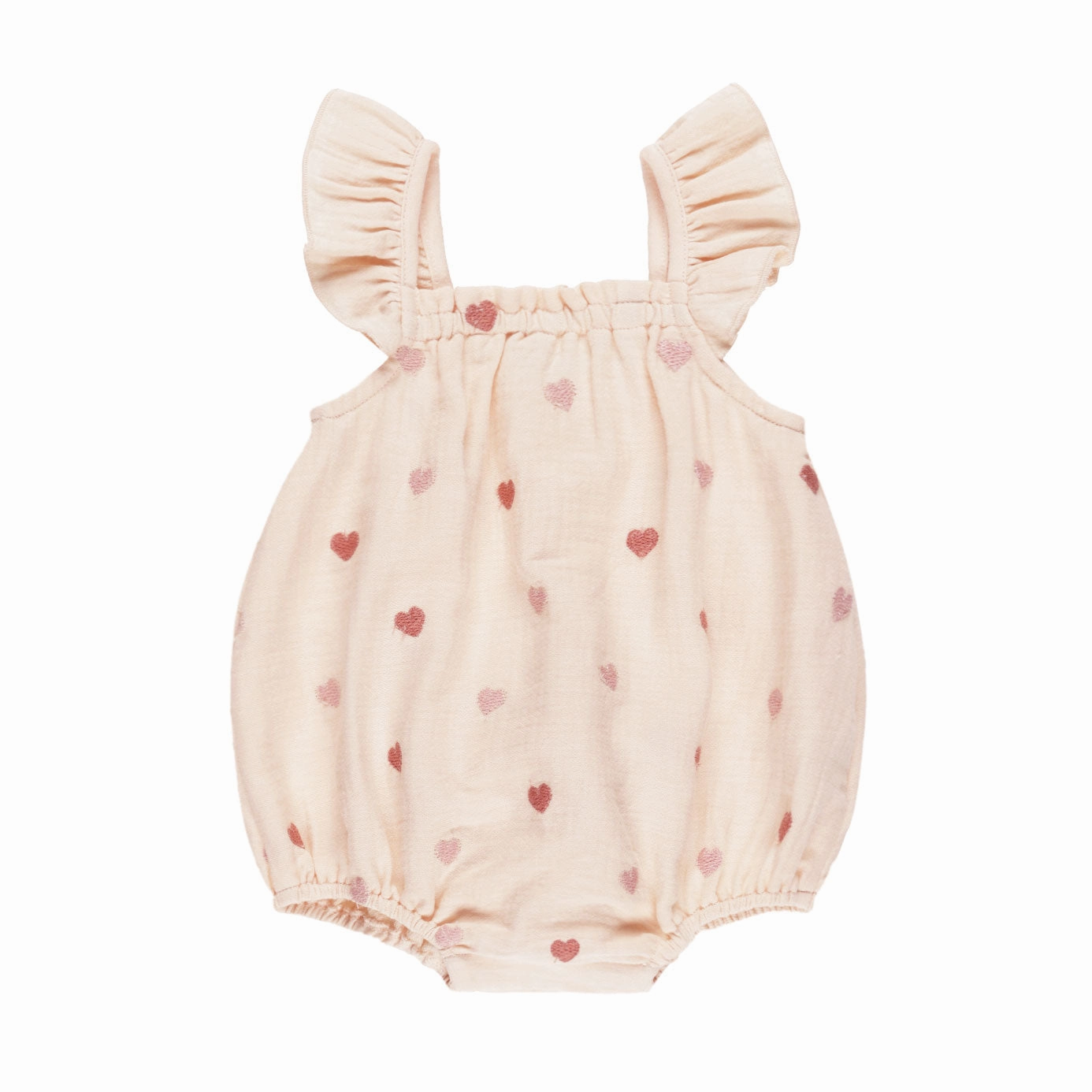 Bonnie Romper - Heart Embroidery - Antique