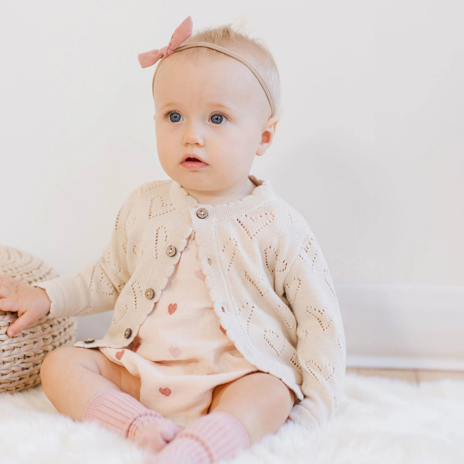 Bonnie Romper - Heart Embroidery - Antique