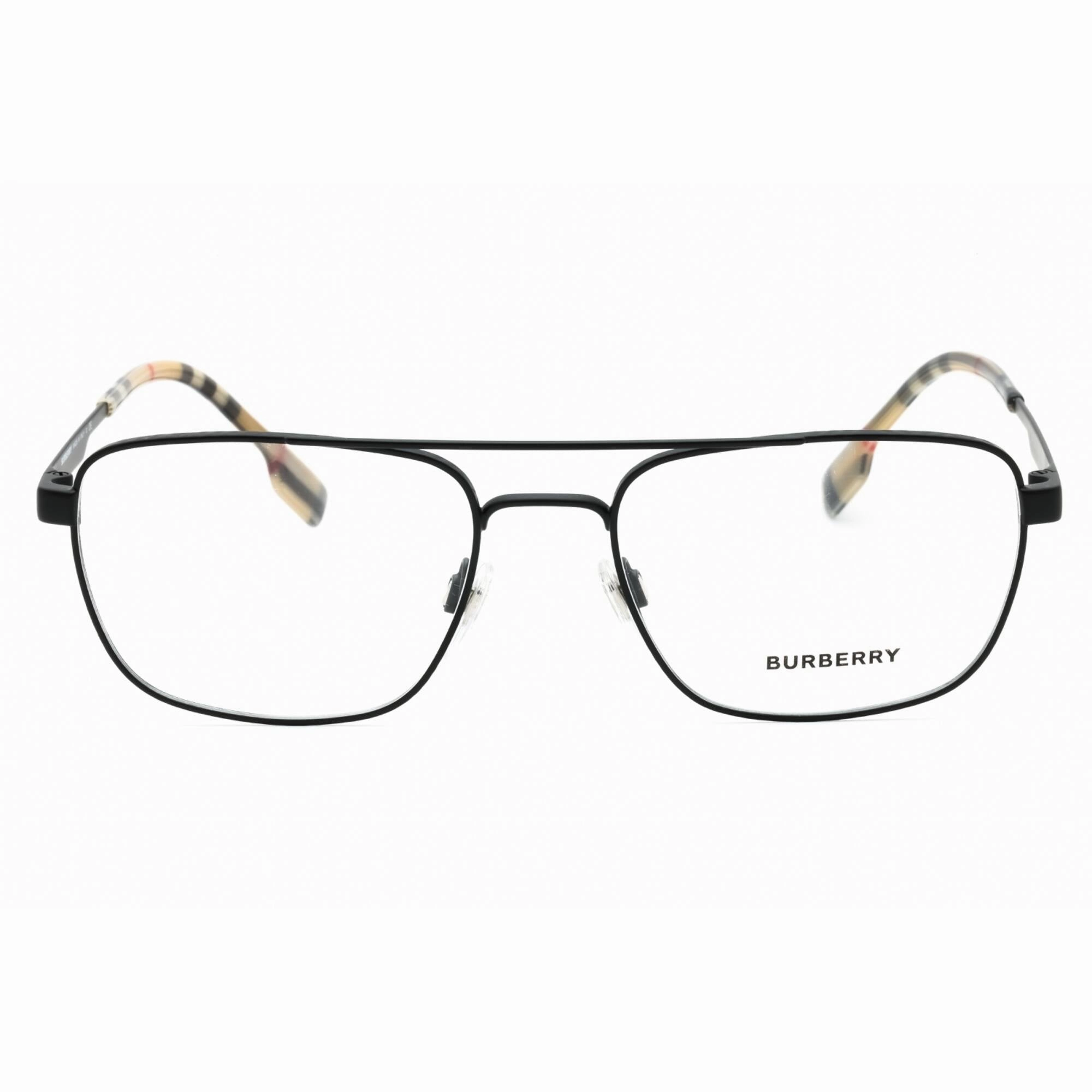 Burberry Men's Eyeglasses - Matte Black Metal Pilot Shape Full Rim Frame | BE1340 1007