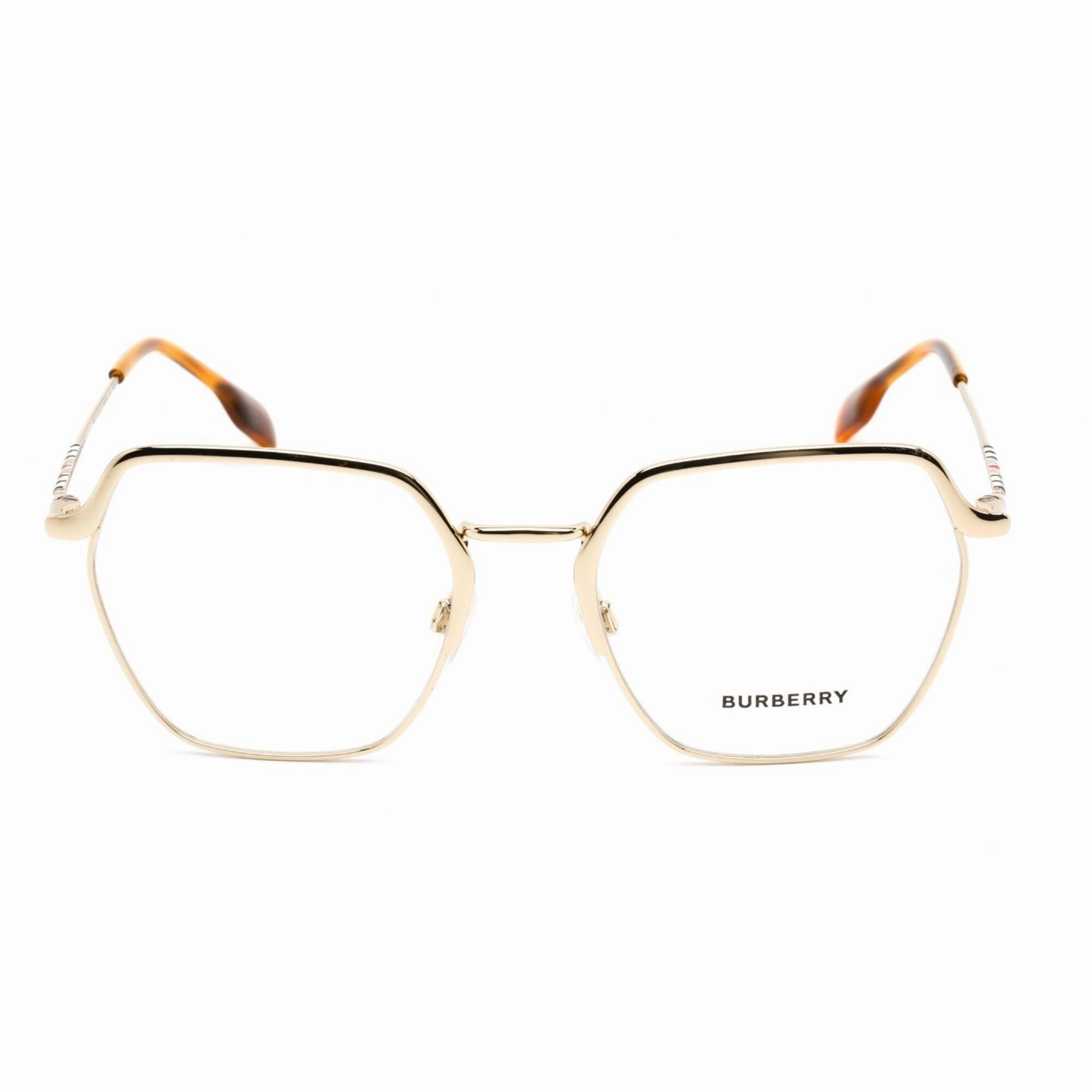 Burberry Women's Eyeglasses - Clear Lens Light Gold Metal Square Frame | 0BE1371 1109