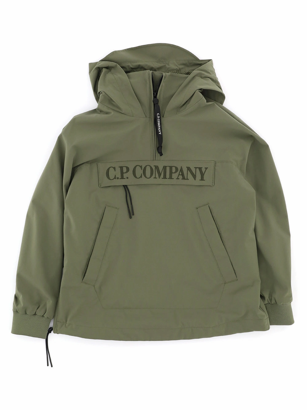 C.P. Company Kids Logo Printed Half-Zip Hooded Jacket