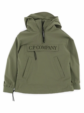 C.P. Company Kids Logo Printed Half-Zip Hooded Jacket