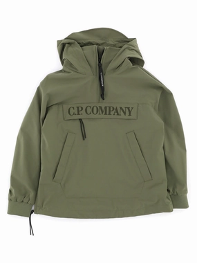 C.P. Company Kids Logo Printed Half-Zip Hooded Jacket