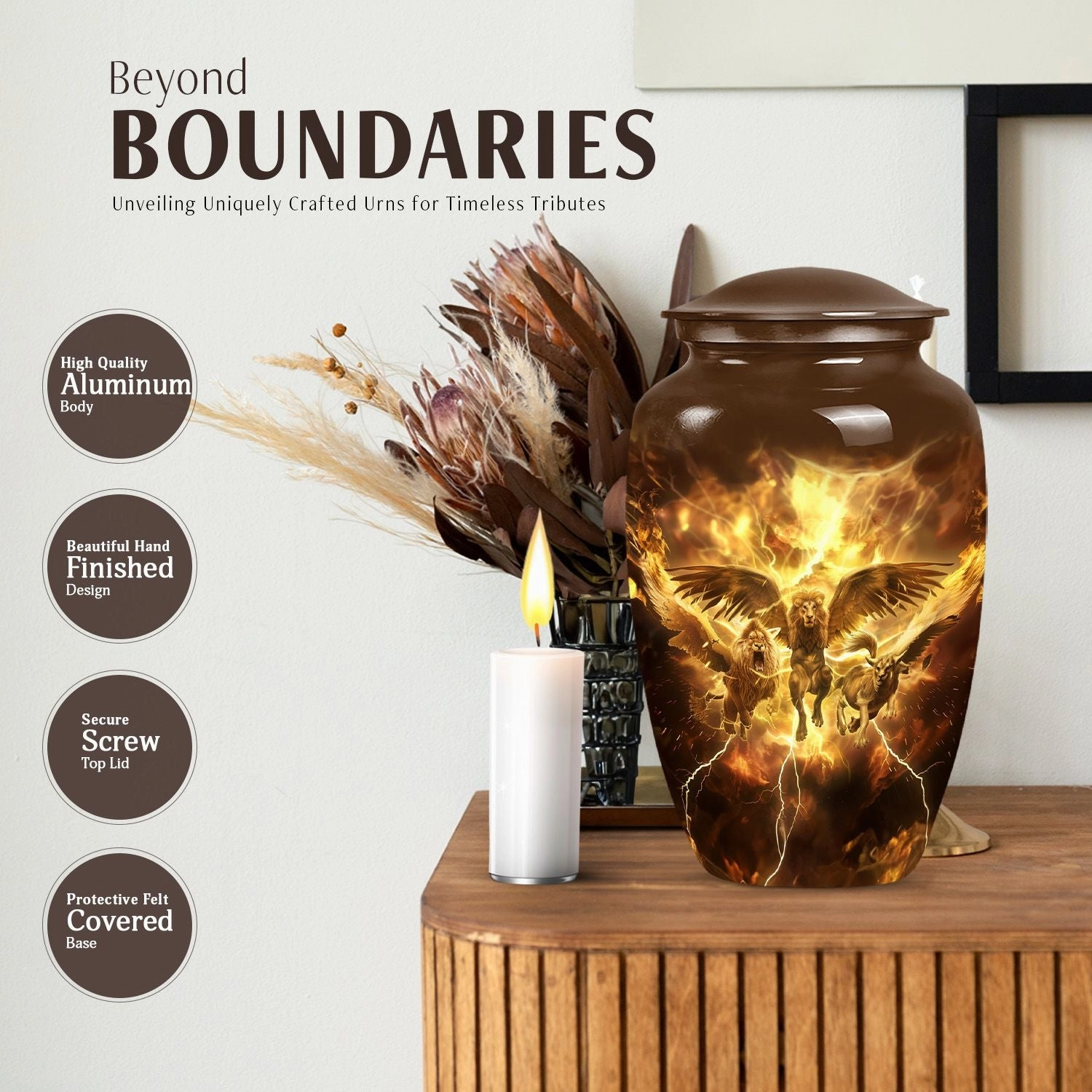 Catholic Urn - Luminary Cremation Keepsake for the Beloved Father