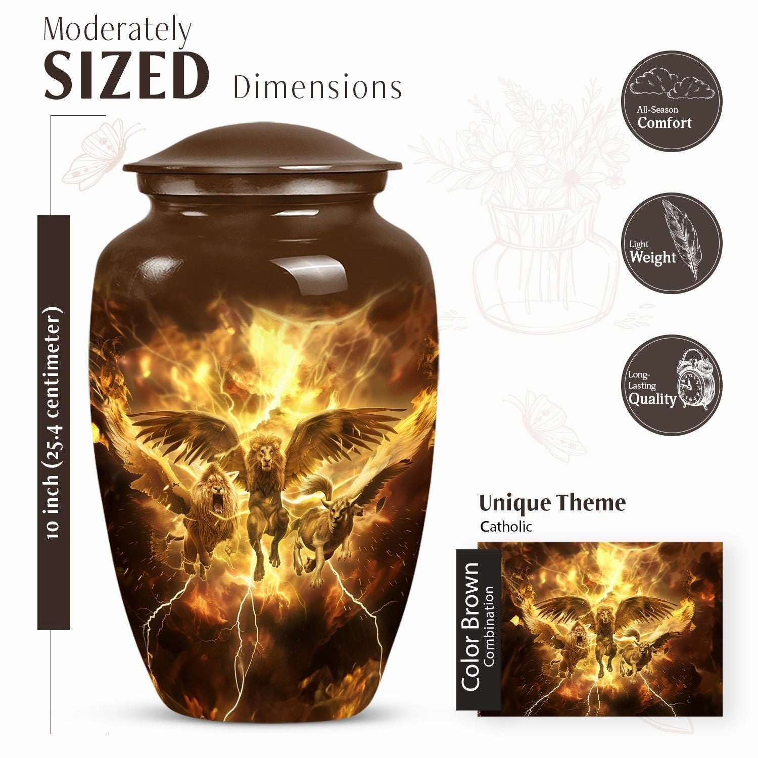 Catholic Urn - Luminary Cremation Keepsake for the Beloved Father