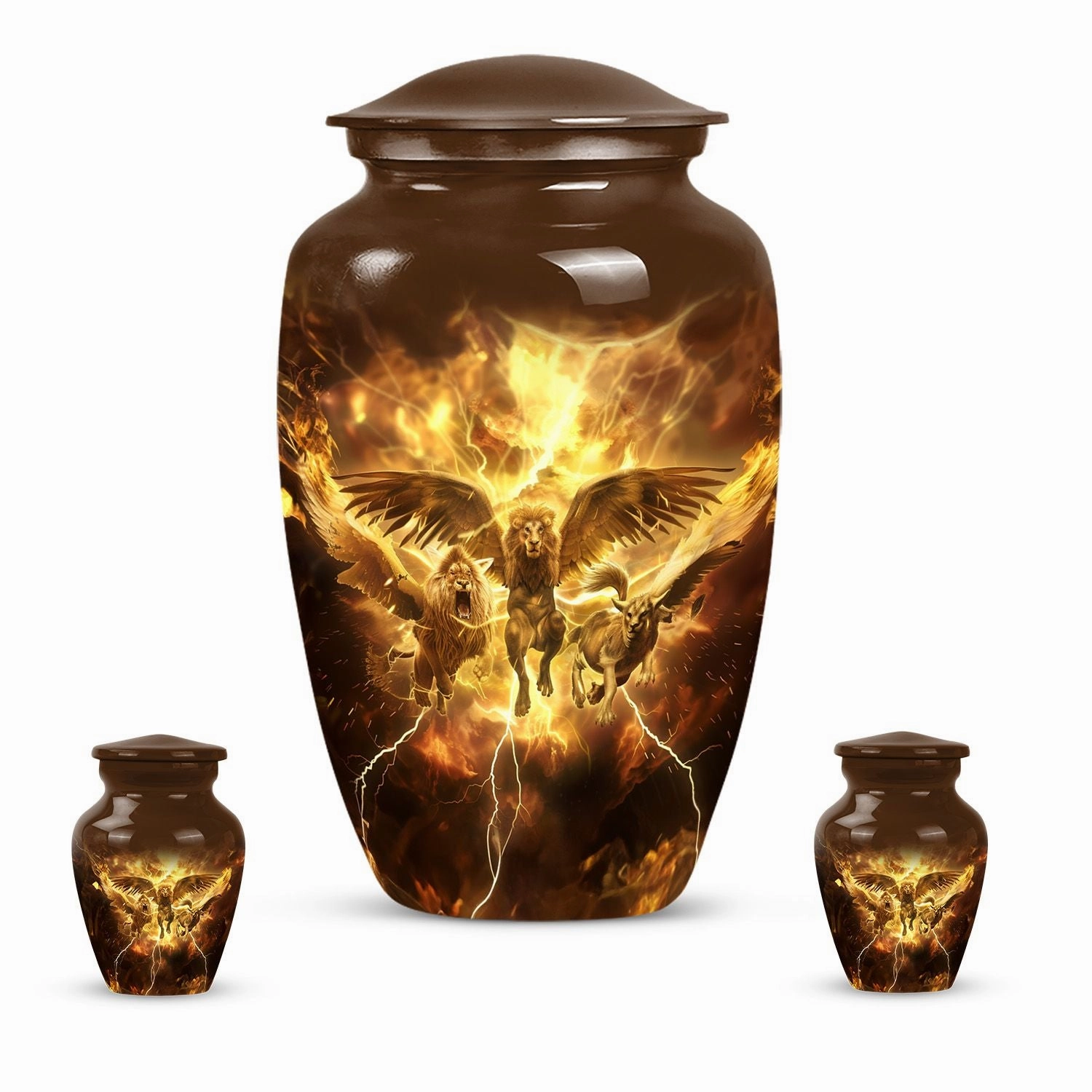 Catholic Urn - Luminary Cremation Keepsake for the Beloved Father