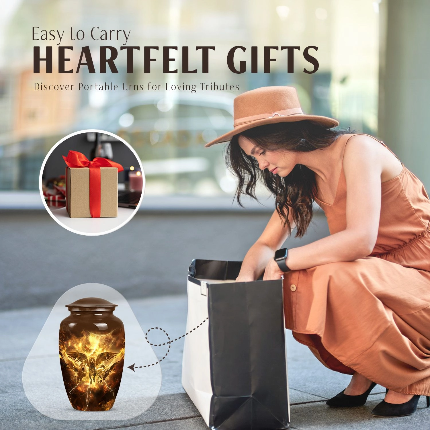 Catholic Urn - Luminary Cremation Keepsake for the Beloved Father