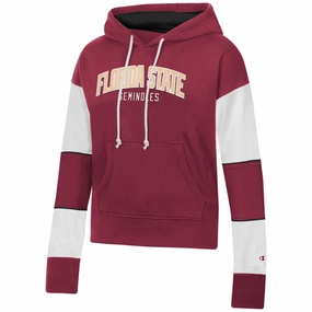 Champion Women's Florida State Seminoles Super Fan Hooded Sweat - Garnet/White