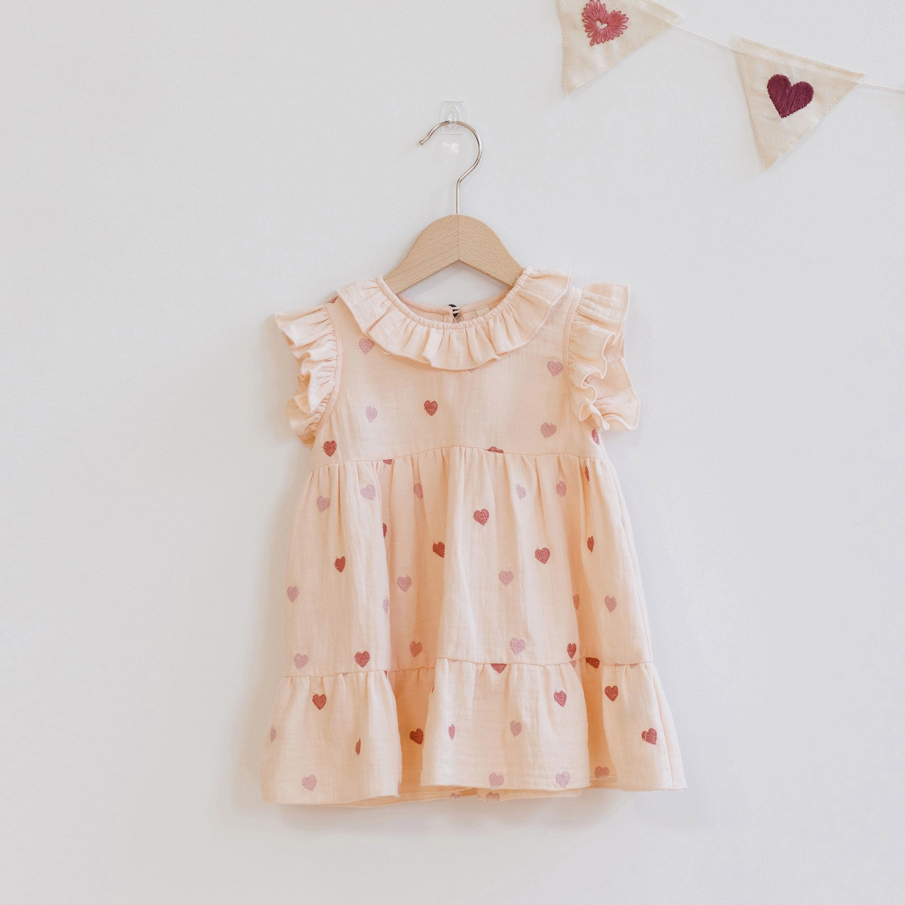 Charlotte Dress - Heart Embroidery - Antique