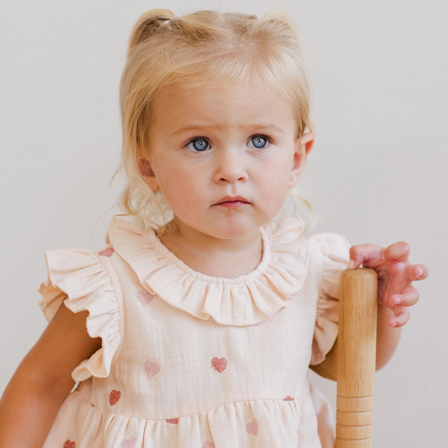 Charlotte Dress - Heart Embroidery - Antique