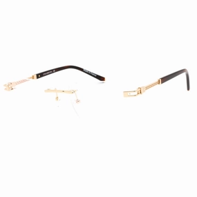 Charriol Men's Eyeglasses - Rimless Shiny Gold Rectangular Metal Frame | PC75094 C01