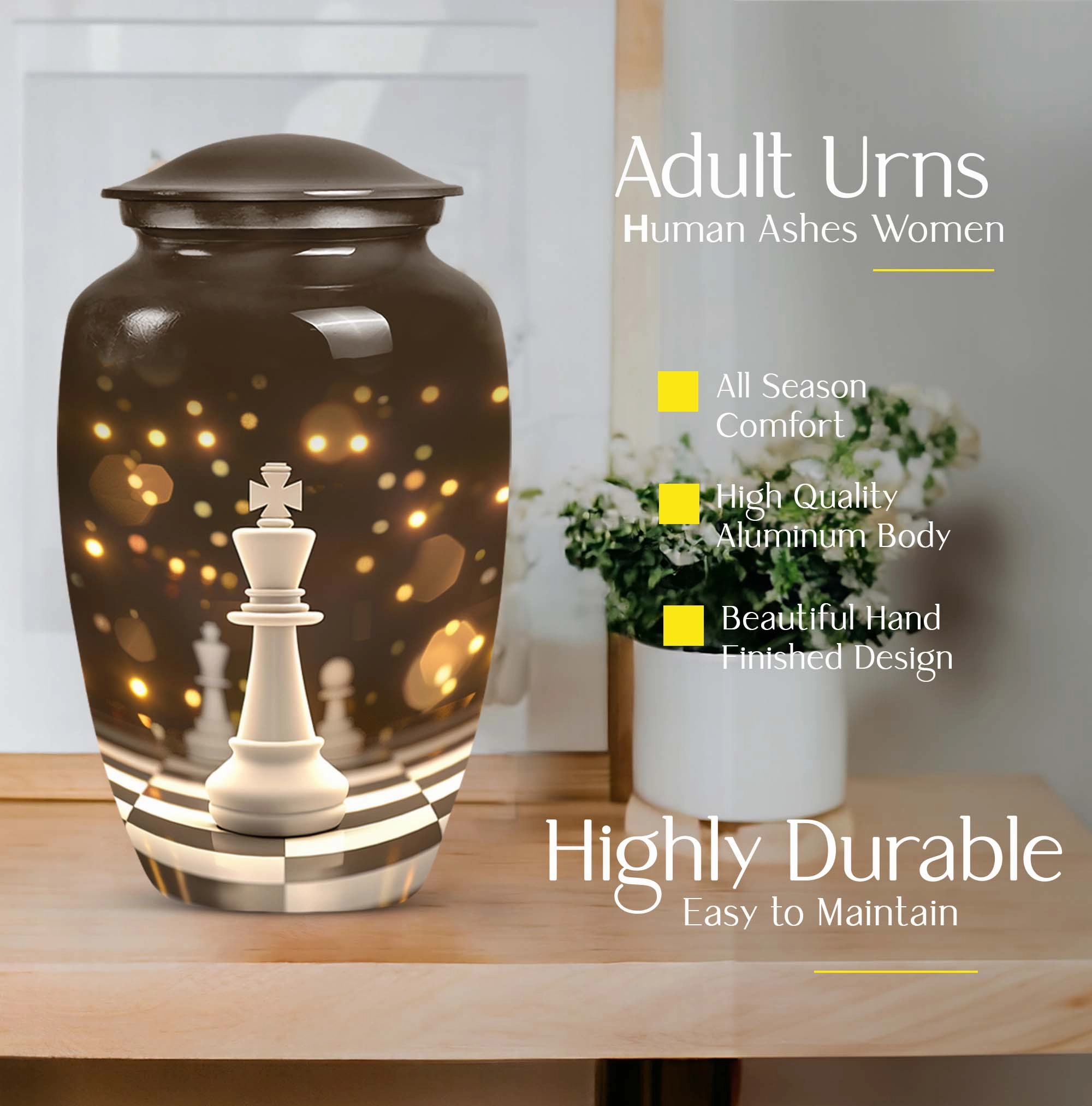 Chess Urn Memorial Urn for Ashes - Sophisticated Farewell to Men