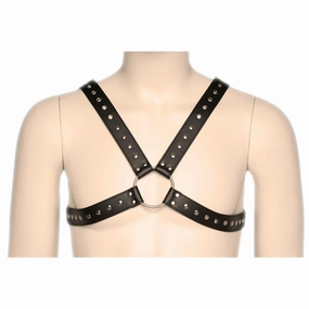 Chest Harness - Cross-Chest PVC Vegan Leather