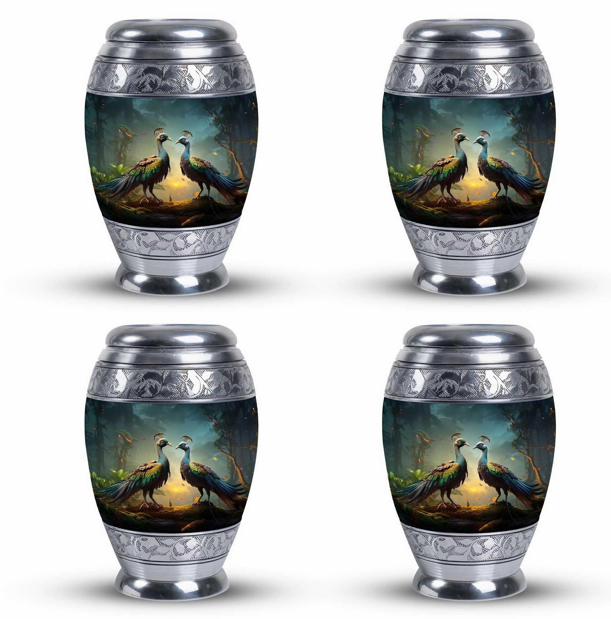 Chic Peacock Memorial Urn - Elegant Keepsake for Cherished Love